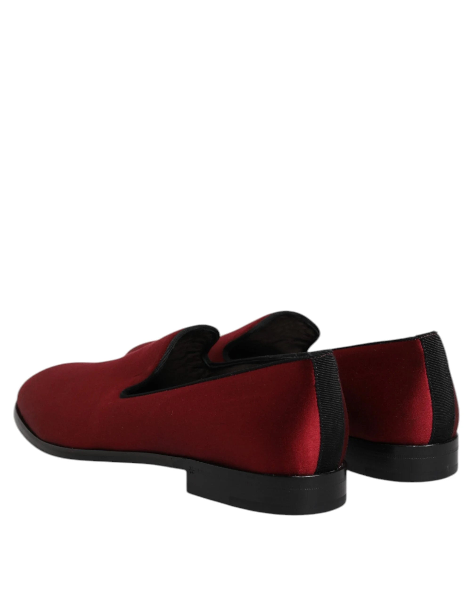 Dolce & Gabbana Red Velvet Slip On Loafers Formal Shoes - EU45/US12 - Flats