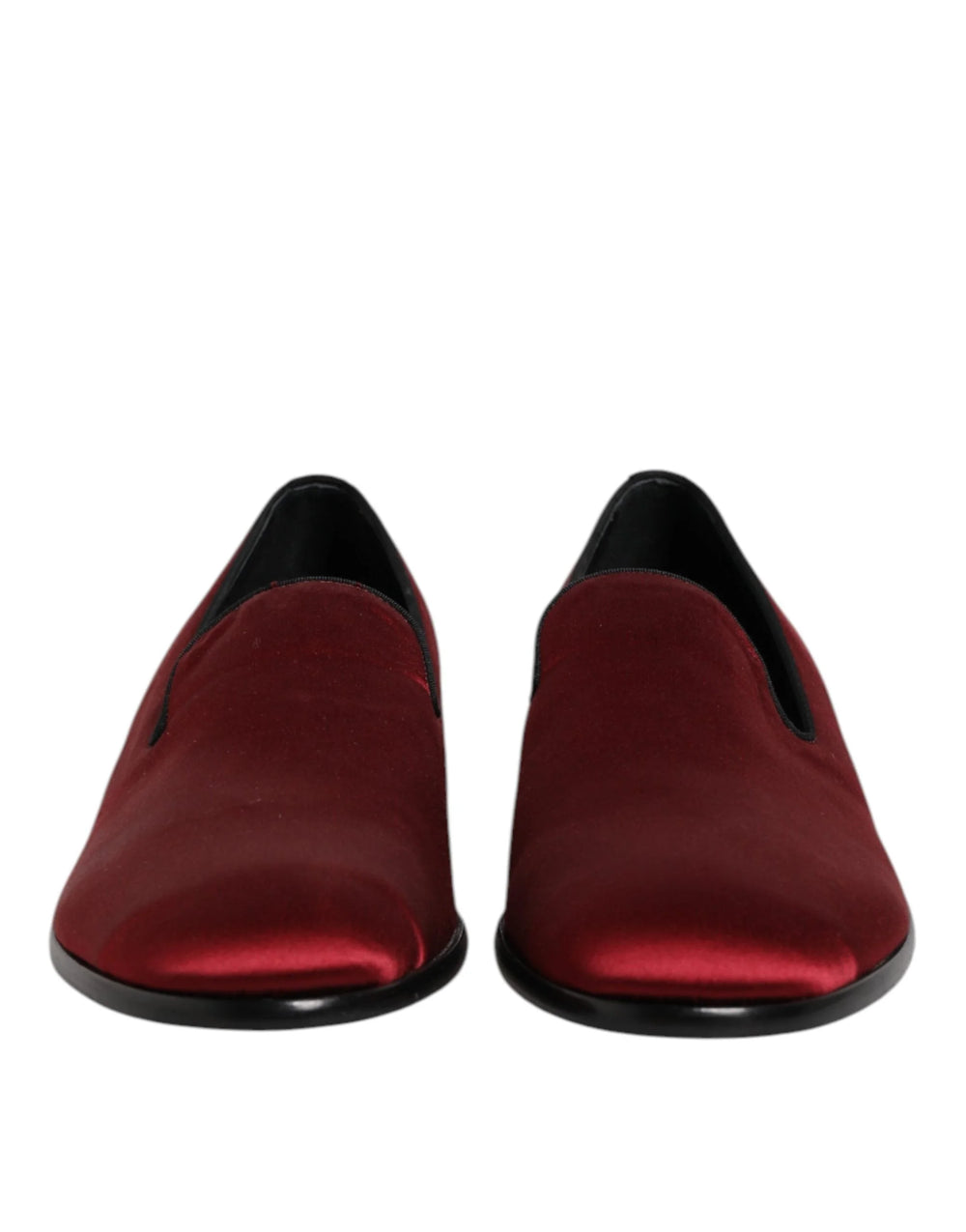 Dolce & Gabbana Red Velvet Slip On Loafers Formal Shoes - EU45/US12 - Flats