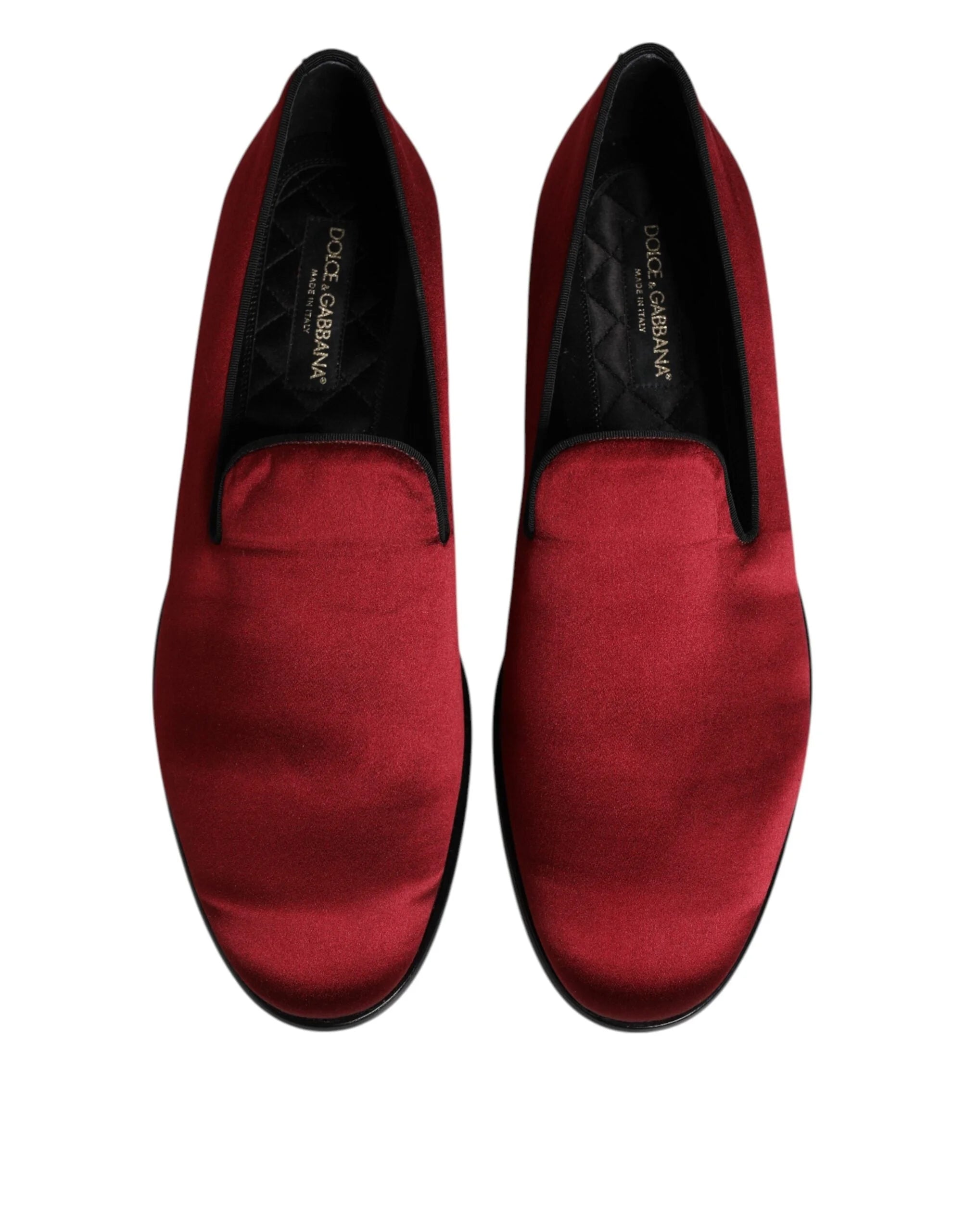 Dolce & Gabbana Red Velvet Slip On Loafers Formal Shoes - EU45/US12 - Flats