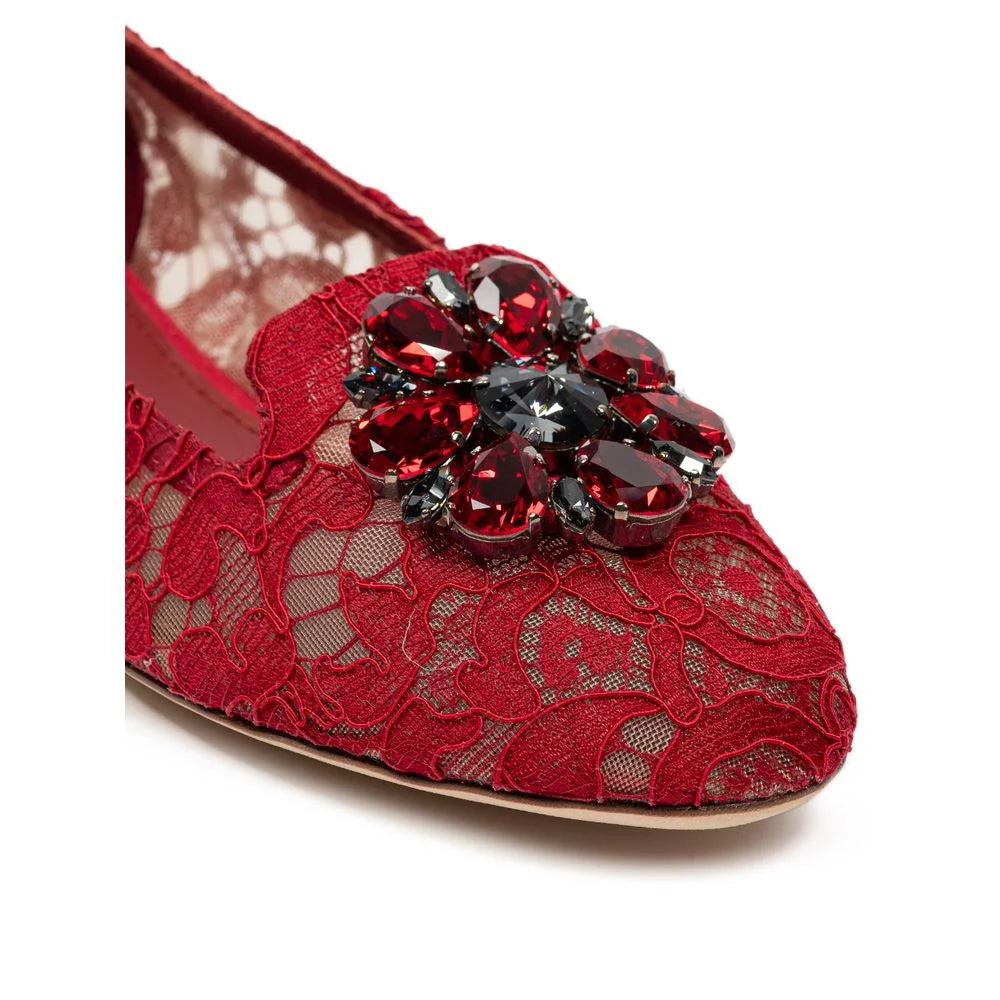 Dolce & Gabbana Red Viscose Ballet Flat - Flats