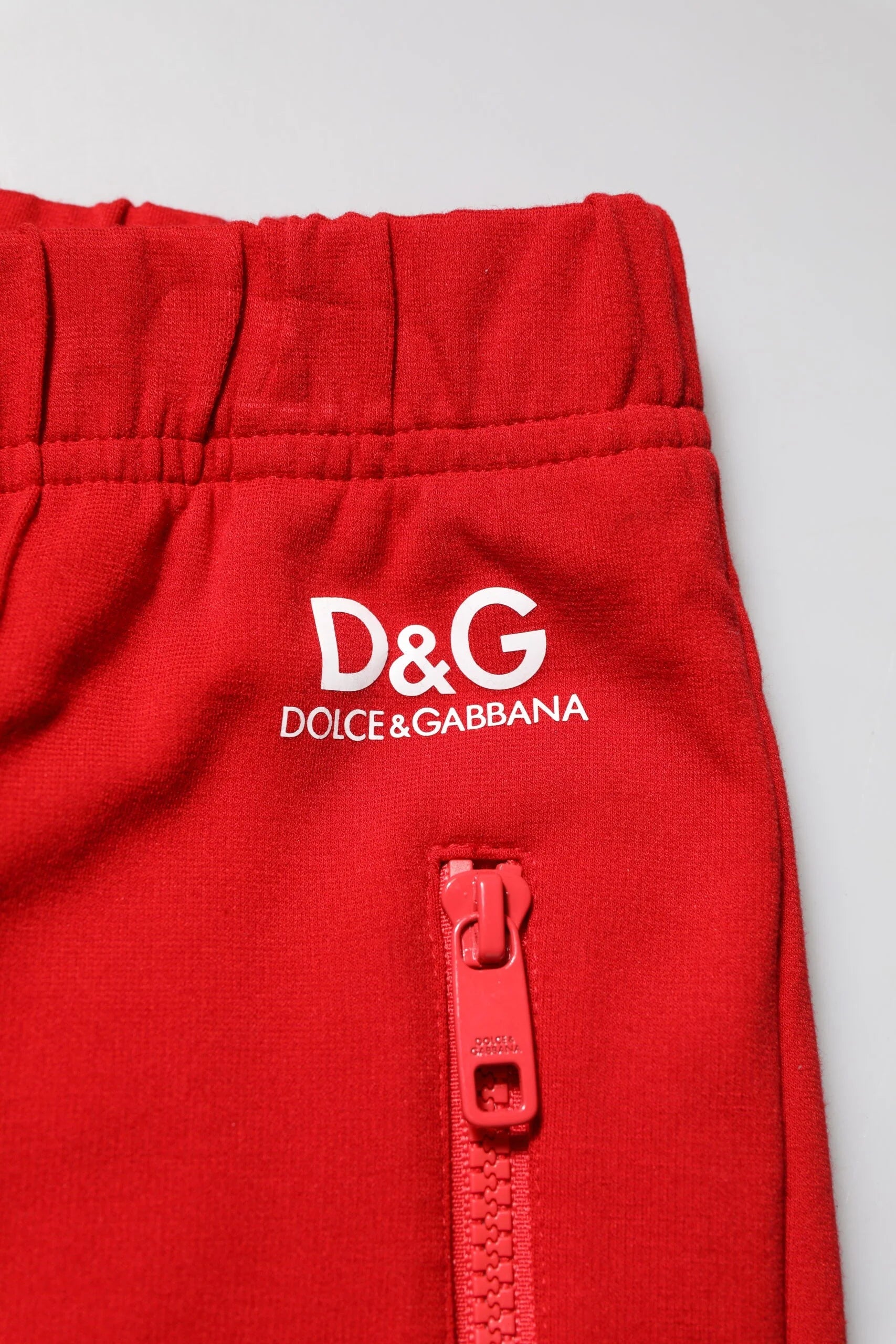 Dolce & Gabbana Red Viscose Logo Jogger Men Sweatpants Pants - IT46 | S