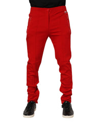 Dolce & Gabbana Red Viscose Logo Jogger Men Sweatpants Pants - IT46 | S