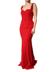 Dolce & Gabbana Red Viscose Sheath Mermaid Long Gown Dress - IT44|L