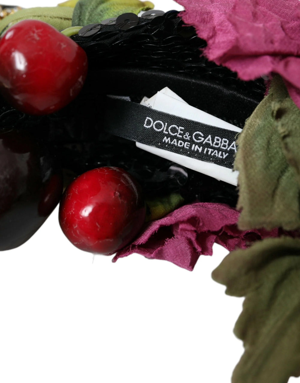 Dolce & Gabbana Red Watermelon Cherry Crystal Hairband Statement Diadem - Headbands