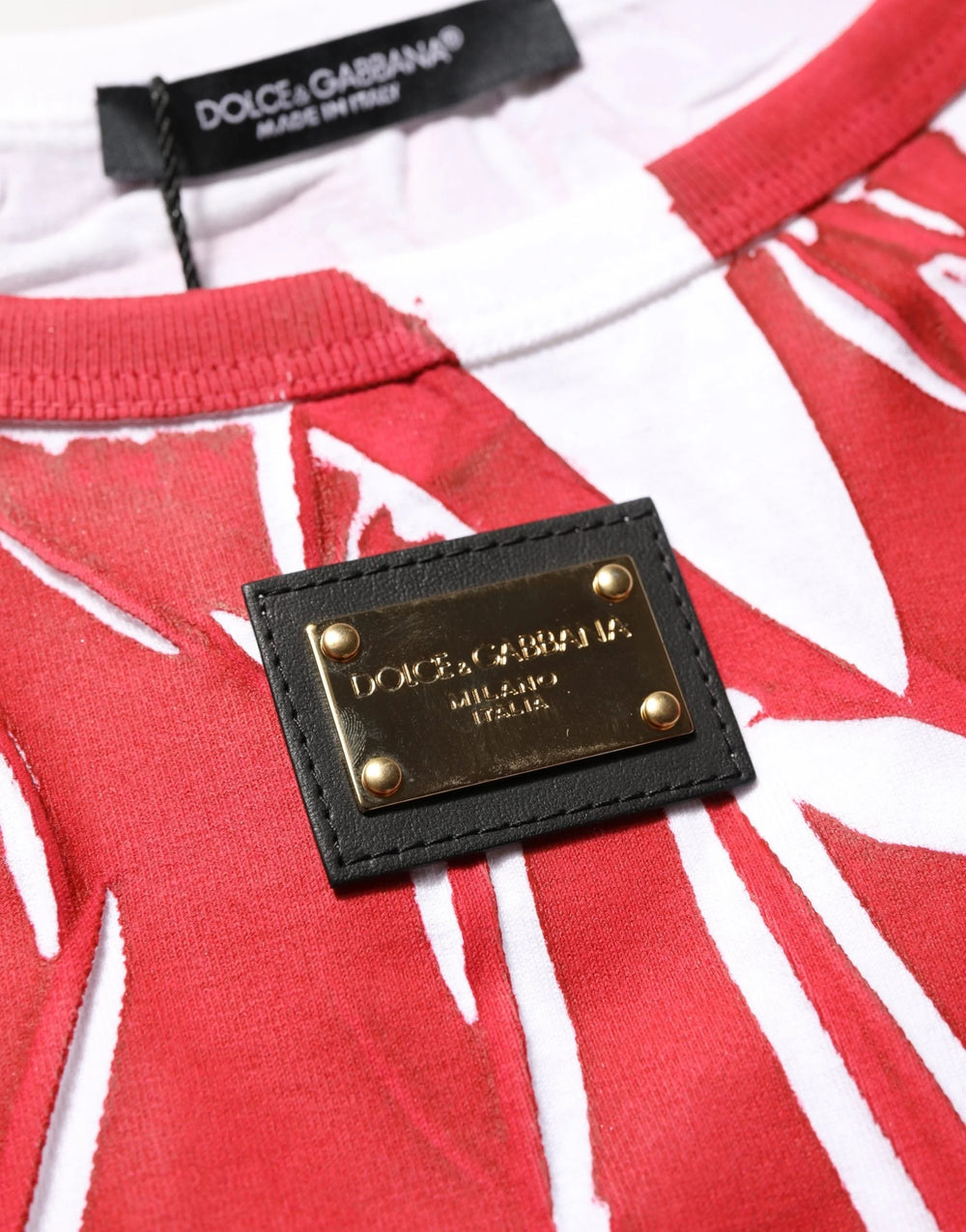 Dolce & Gabbana Red White Abstract Cotton Sleeveless Tank Top - IT40|S