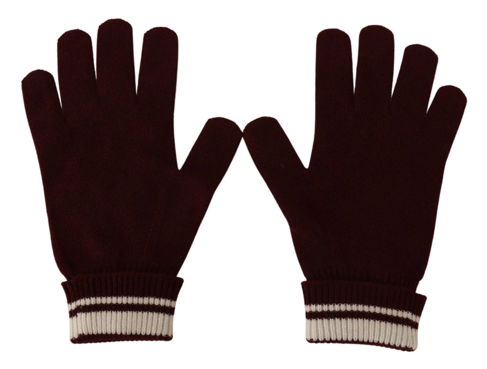 Dolce & Gabbana Red White D&G Logo Crown Cashmere Gloves - 9|L - Gloves & Mittens