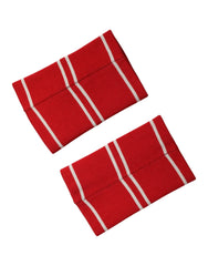Dolce & Gabbana Red White DG Logo Cotton 1 Pair One SIze Wristband - Wristbands