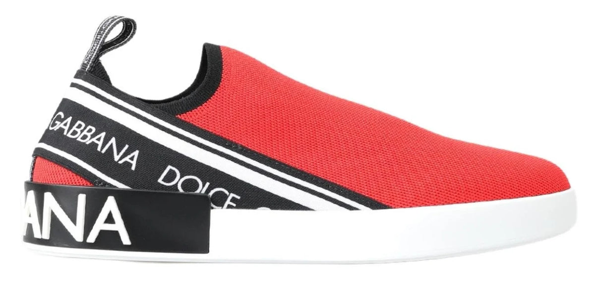 Dolce & Gabbana Red White Flat Sneakers Loafers Shoes - EU40/US7 - Sneakers