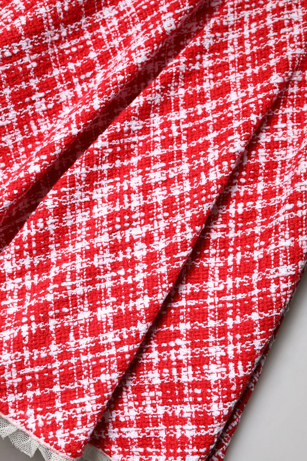 Dolce & Gabbana Red White High Waist A-line Above Knee Skirt - Skirts