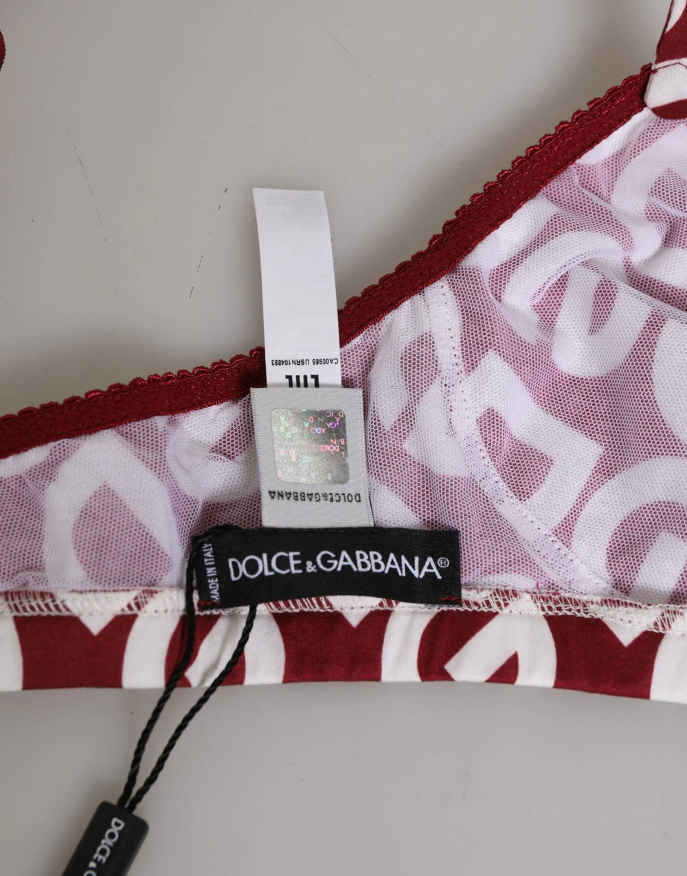 Dolce & Gabbana Red White Logo Mania Soft Cup Bra Underwear - IT2 | S - Bras