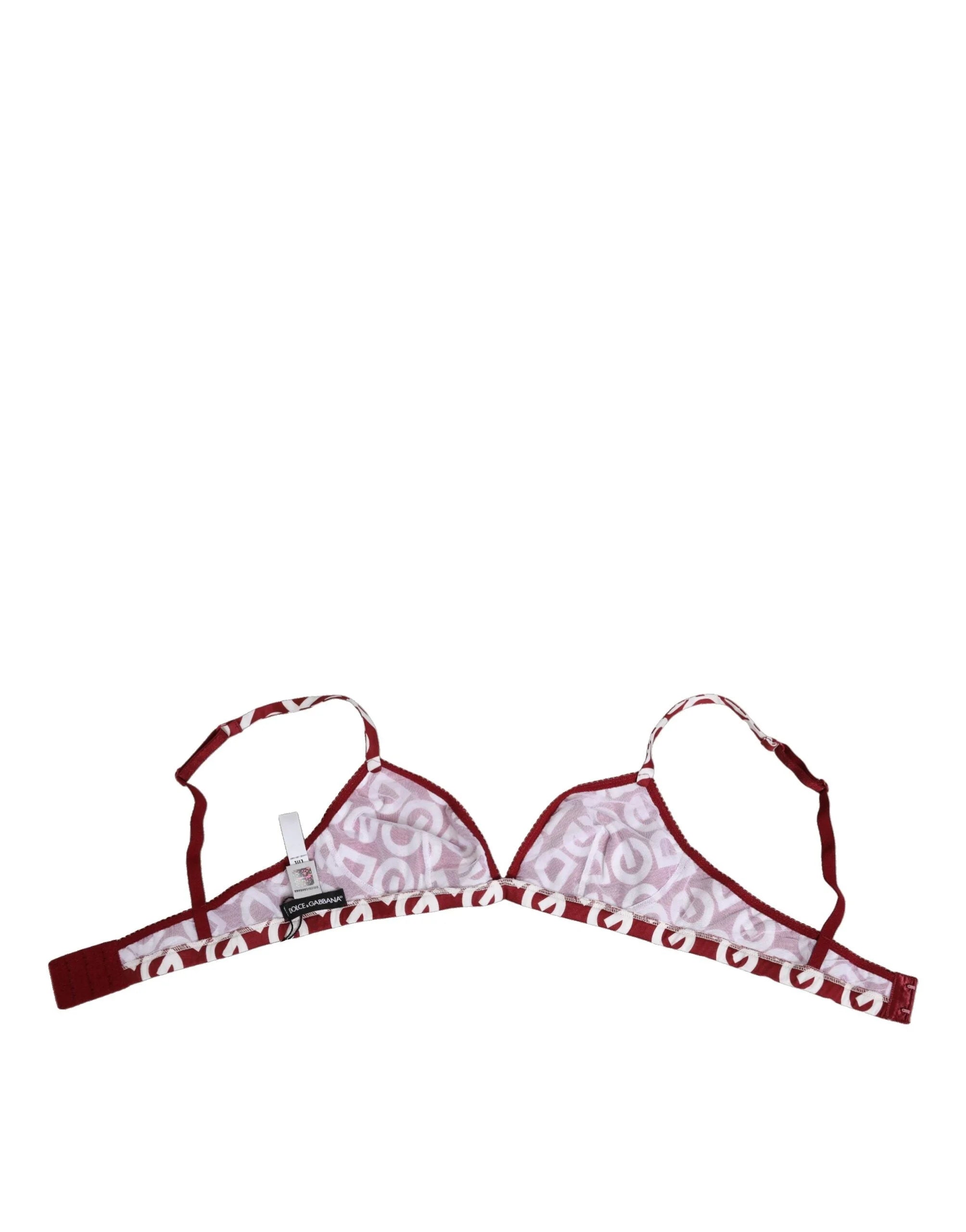 Dolce & Gabbana Red White Logo Mania Soft Cup Bra Underwear - IT2 | S - Bras