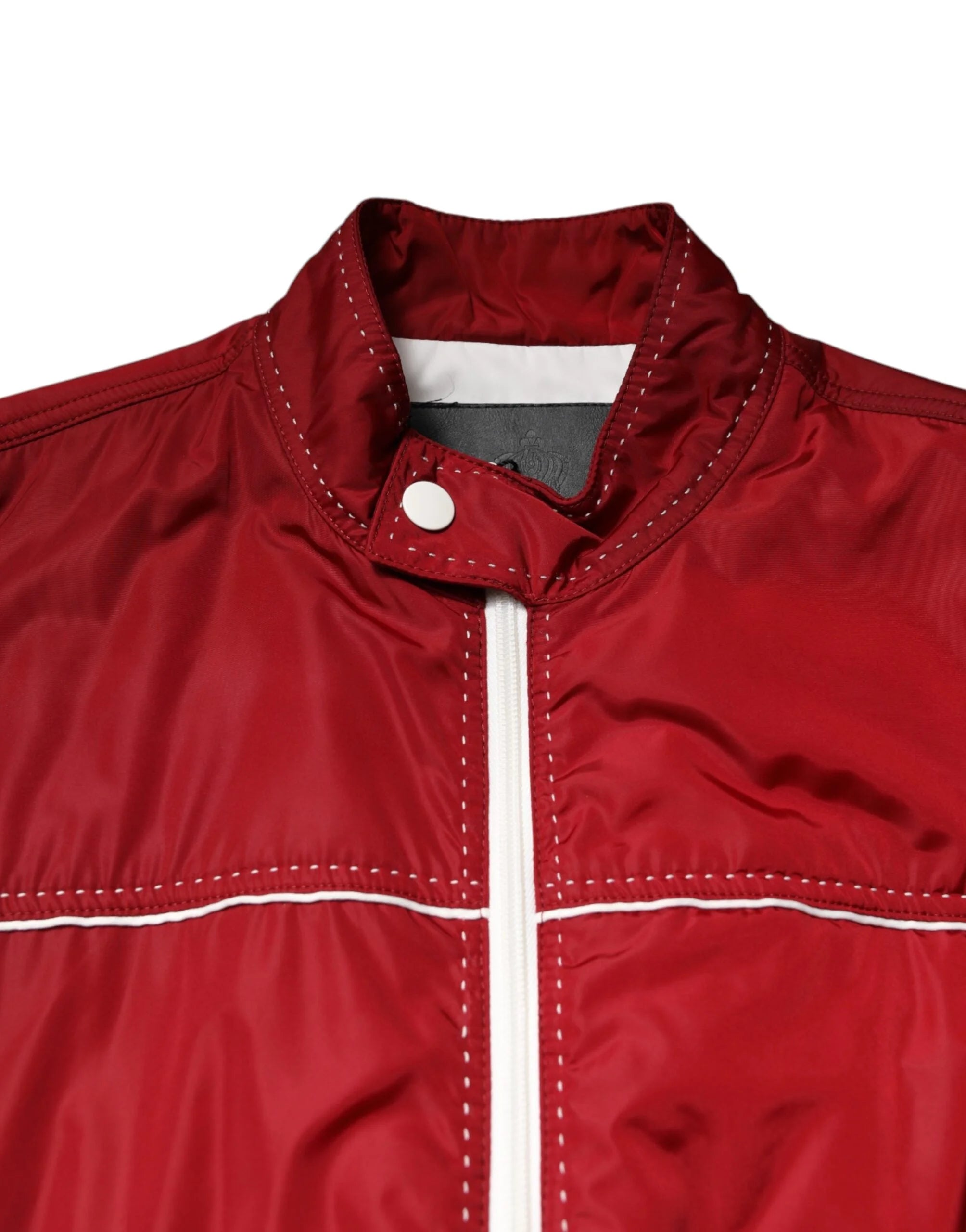 Dolce & Gabbana Red White Nylon Full Zip Men Bomber Jacket - IT44 | XS - Bomber Jackets