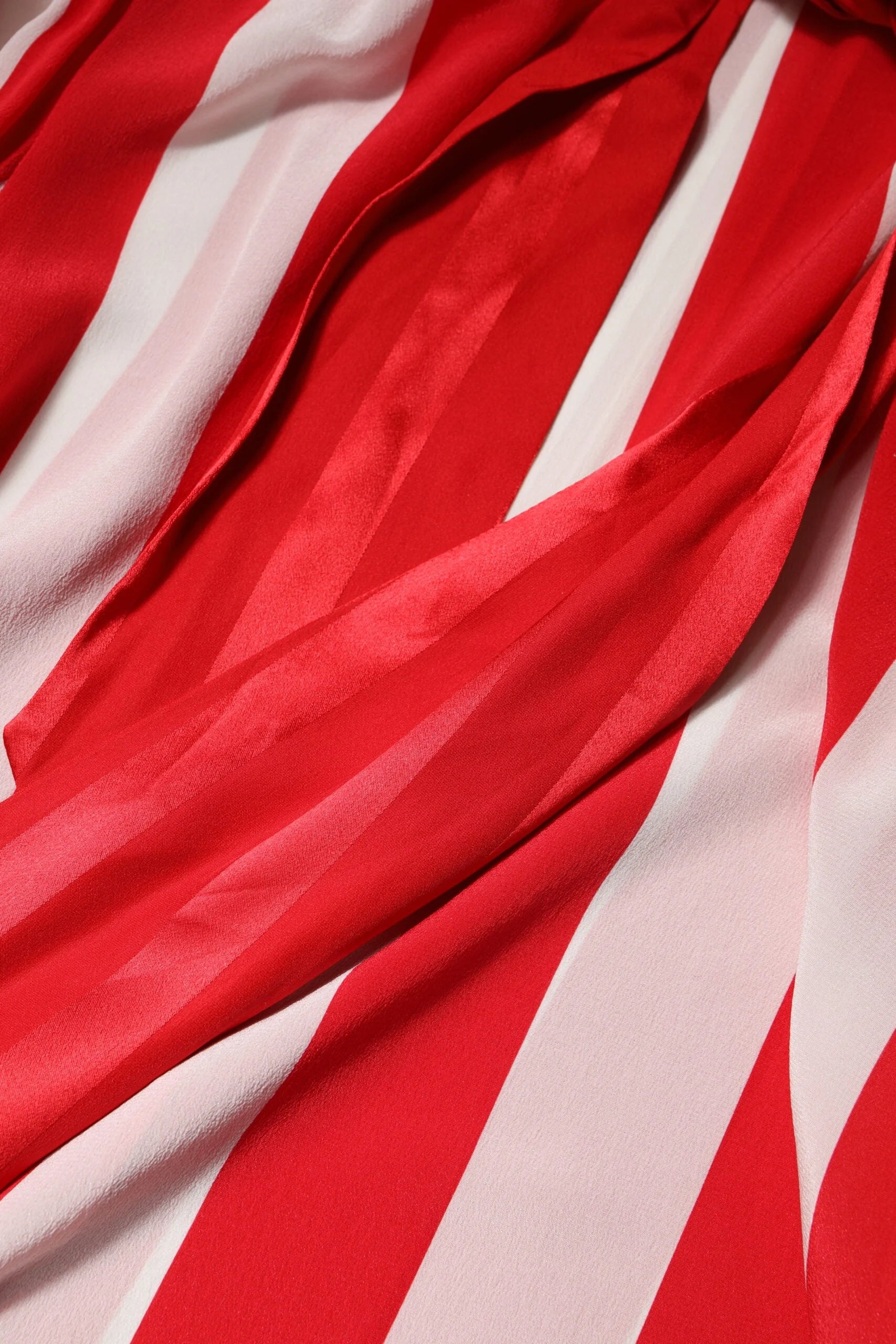 Dolce & Gabbana Red White Stripes Ascot Collar Blouse Top - Blouses