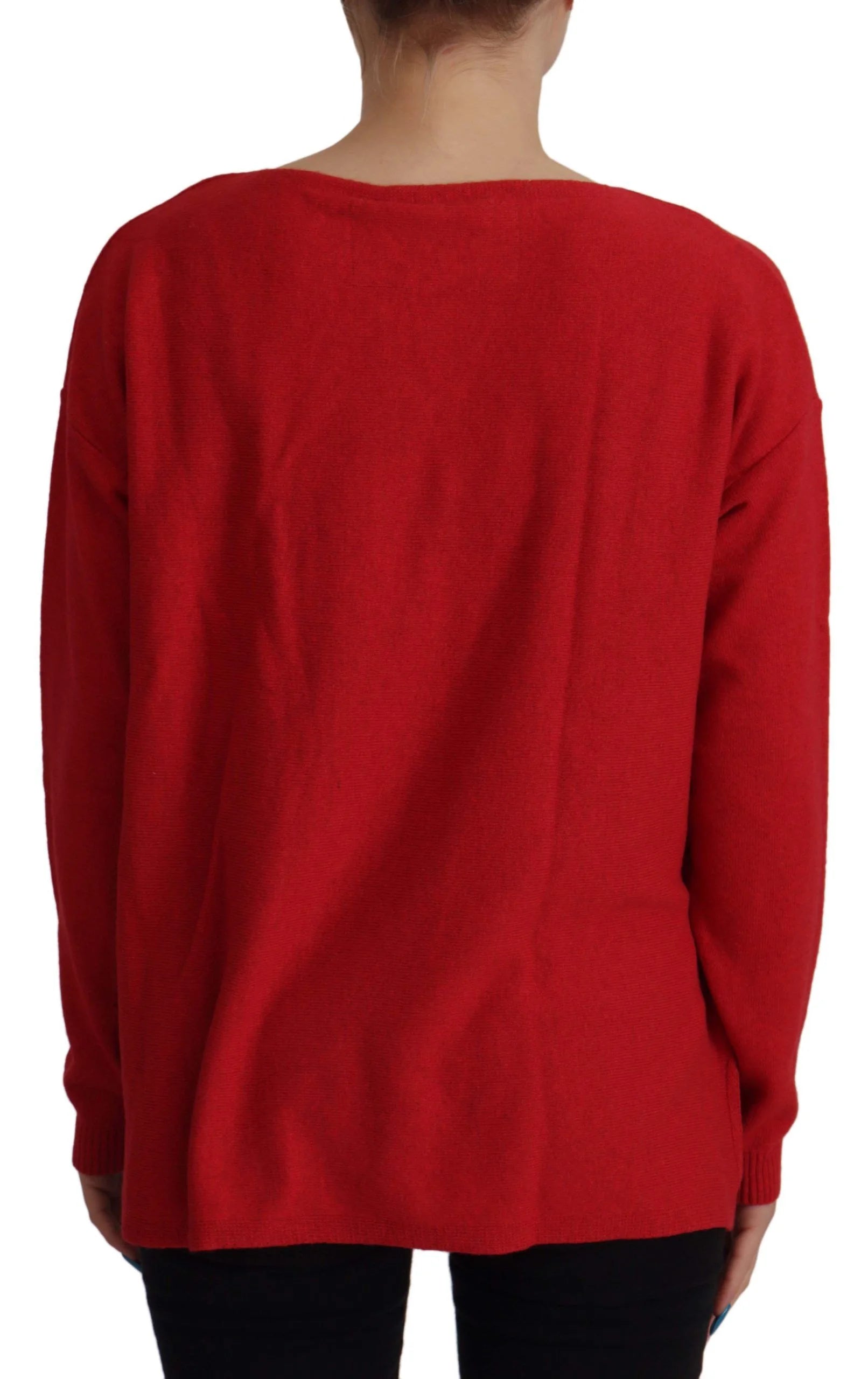 Dolce & Gabbana Red Wool Knit Round Neck Pullover Sweater - Sweaters