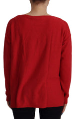 Dolce & Gabbana Red Wool Knit Round Neck Pullover Sweater - Sweaters