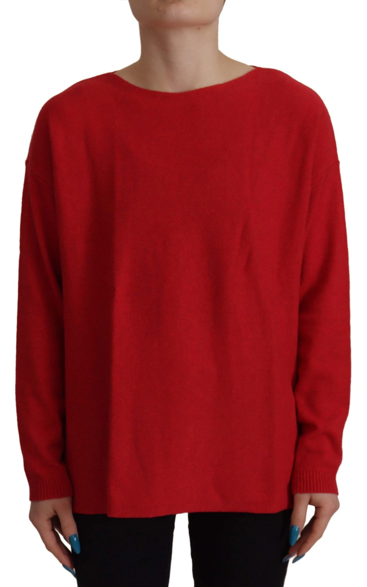 Dolce & Gabbana Red Wool Knit Round Neck Pullover Sweater - Sweaters