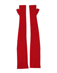 Dolce & Gabbana Red Wool Knitted Fingerless Elbow One Length Gloves - One Size