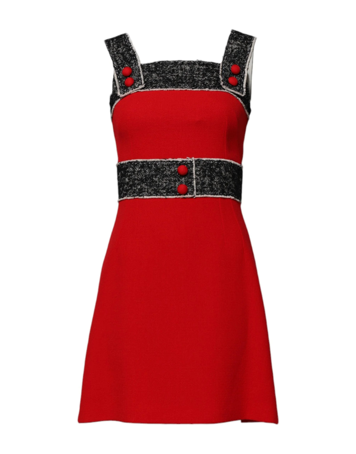 Dolce & Gabbana Red Wool Sleeveless A-line Flared Mini Dress - IT38 | XS - Dresses