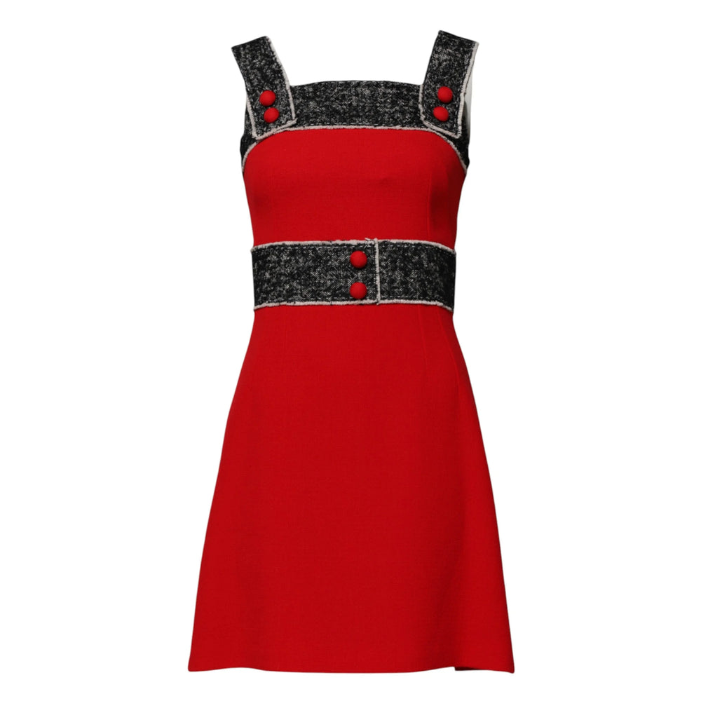 Dolce & Gabbana Red Wool Sleeveless A-line Flared Mini Dress - IT38 | XS - Dresses
