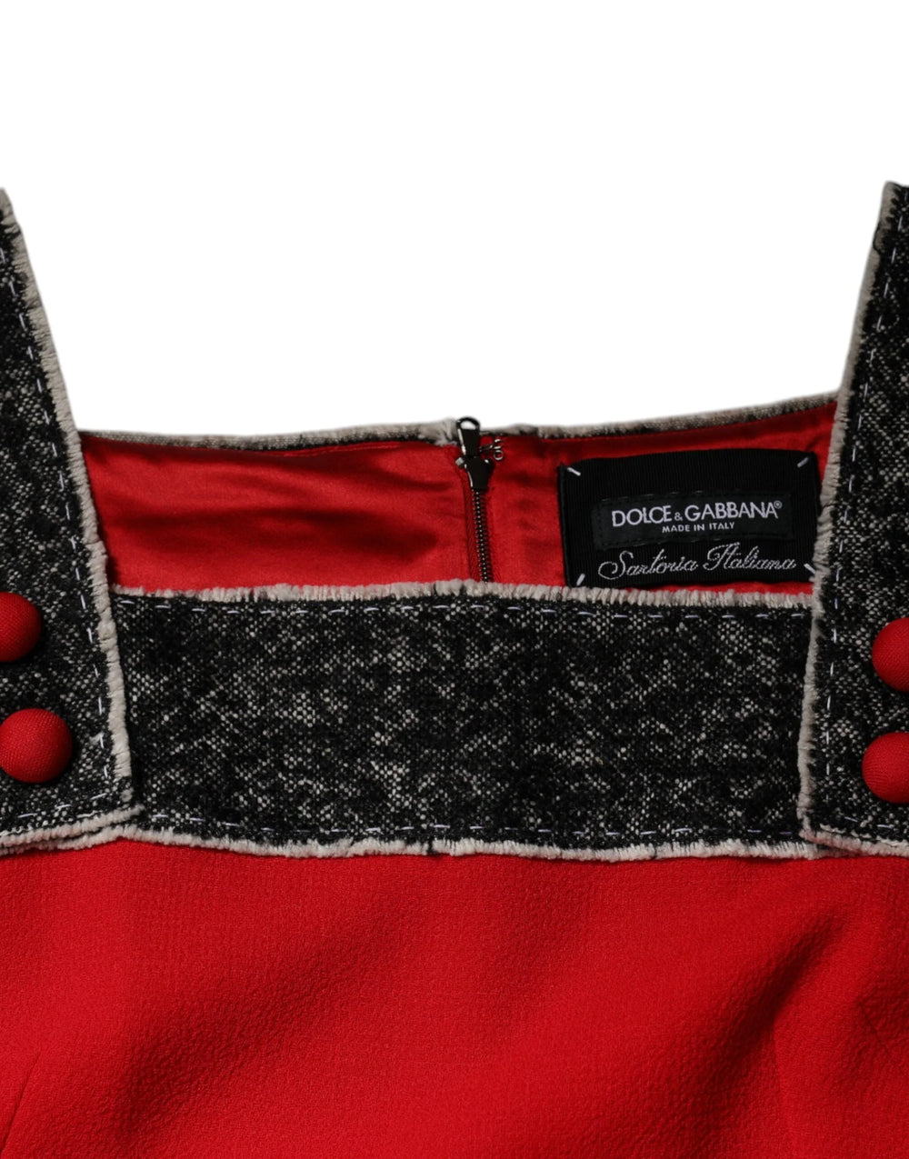 Dolce & Gabbana Red Wool Sleeveless A-line Flared Mini Dress - IT44 | L - Dresses