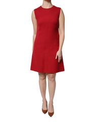 Dolce & Gabbana Red Wool Sleeveless Knee Length A-line Dress - Dresses