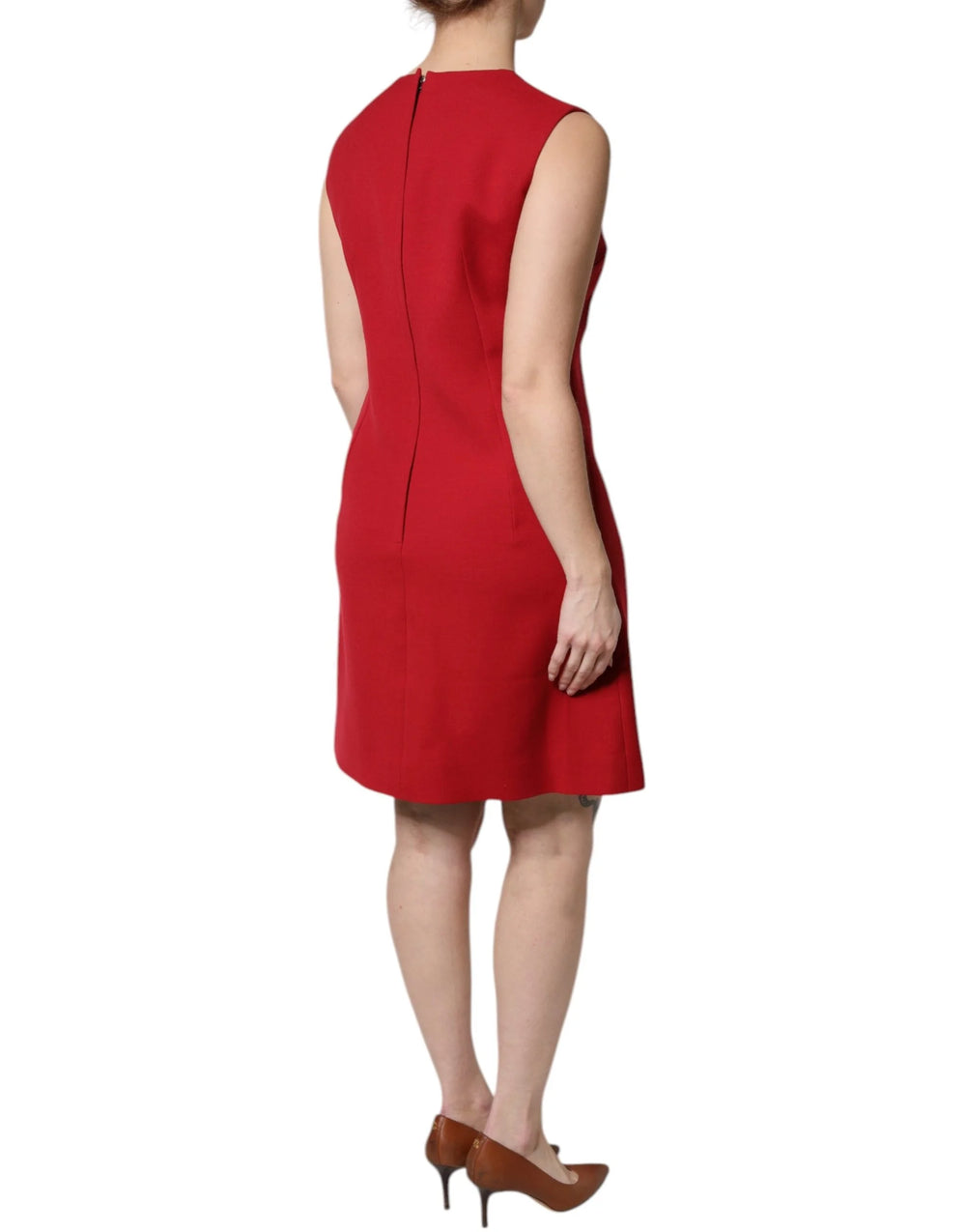 Dolce & Gabbana Red Wool Sleeveless Knee Length A-line Dress - Dresses