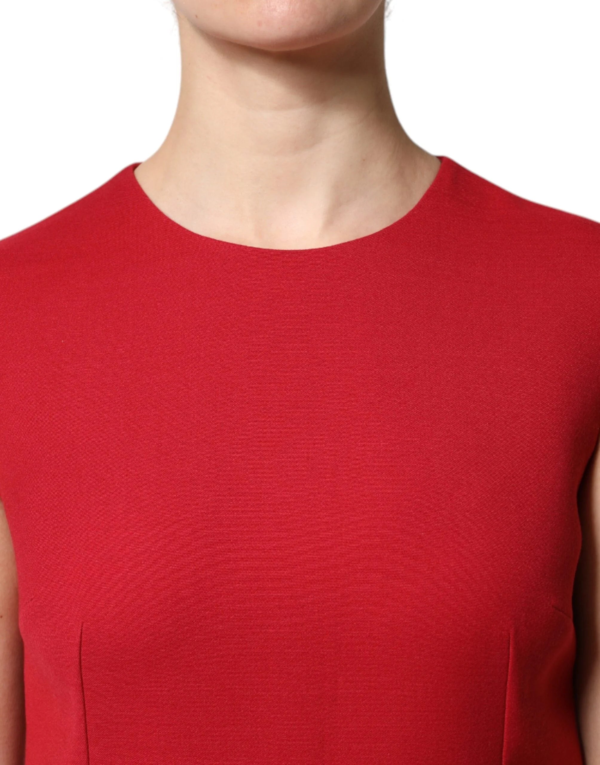 Dolce & Gabbana Red Wool Sleeveless Knee Length A-line Dress - Dresses