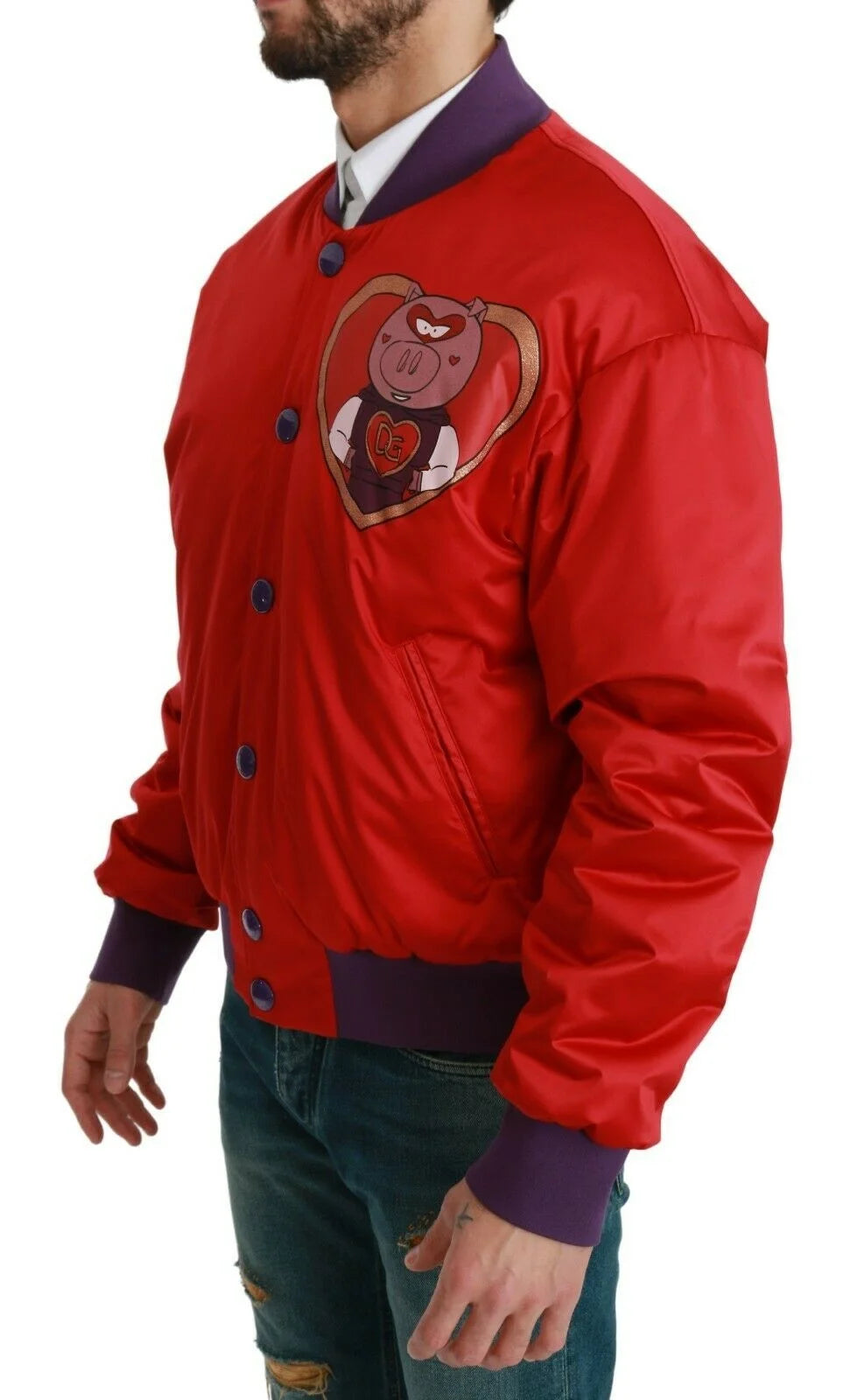 Dolce & Gabbana Red YEAR OF THE PIG Bomber Jacket - Bomber Jackets
