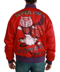 Dolce & Gabbana Red YEAR OF THE PIG Bomber Jacket - Bomber Jackets