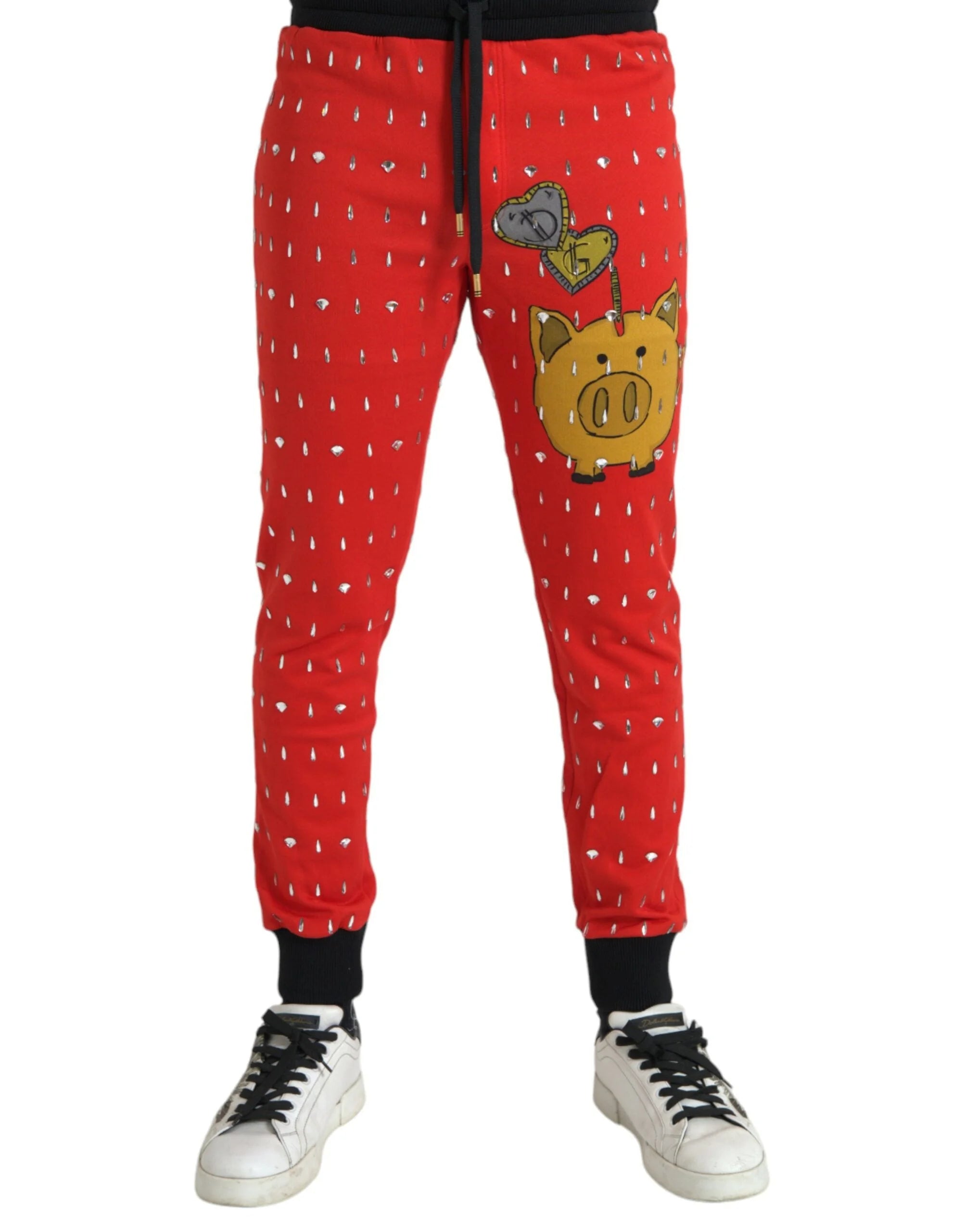 Dolce & Gabbana Red Year Of The Pig Jogger Sweatpants Pants - IT48 | M - Sweatpants
