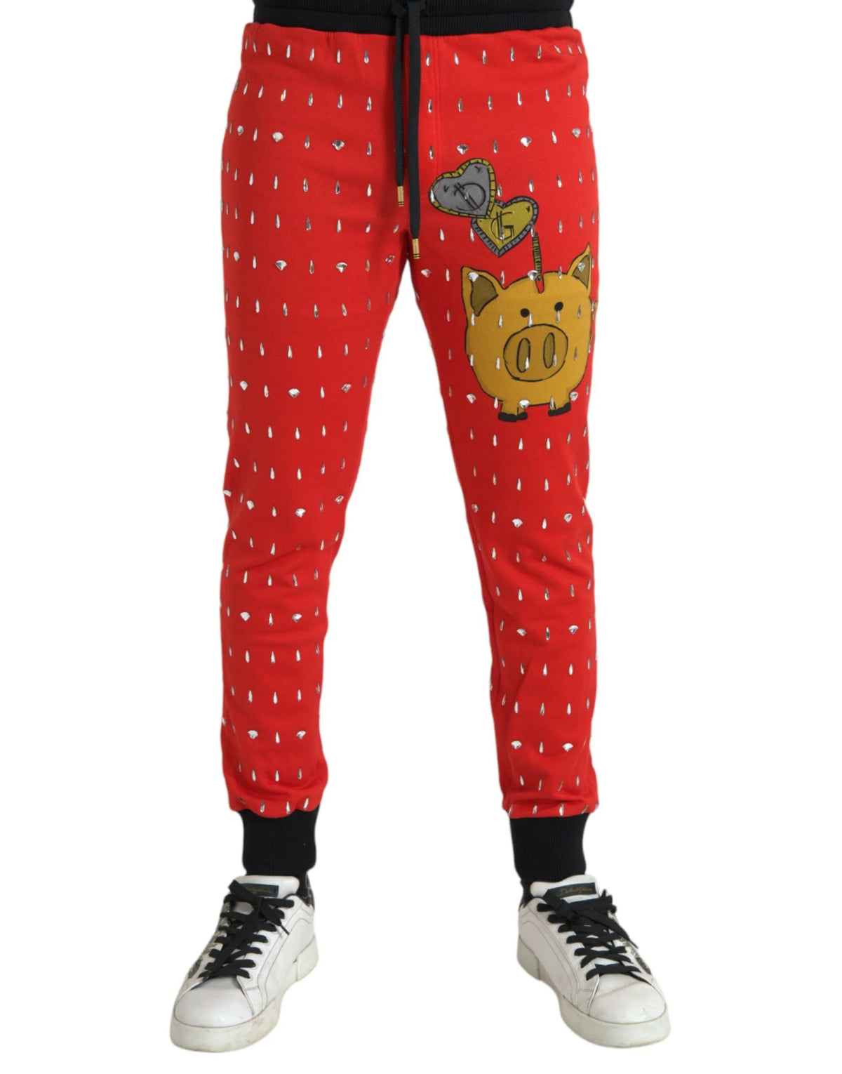 Dolce & Gabbana Red Year Of The Pig Jogger Sweatpants Pants - IT48 | M - Sweatpants