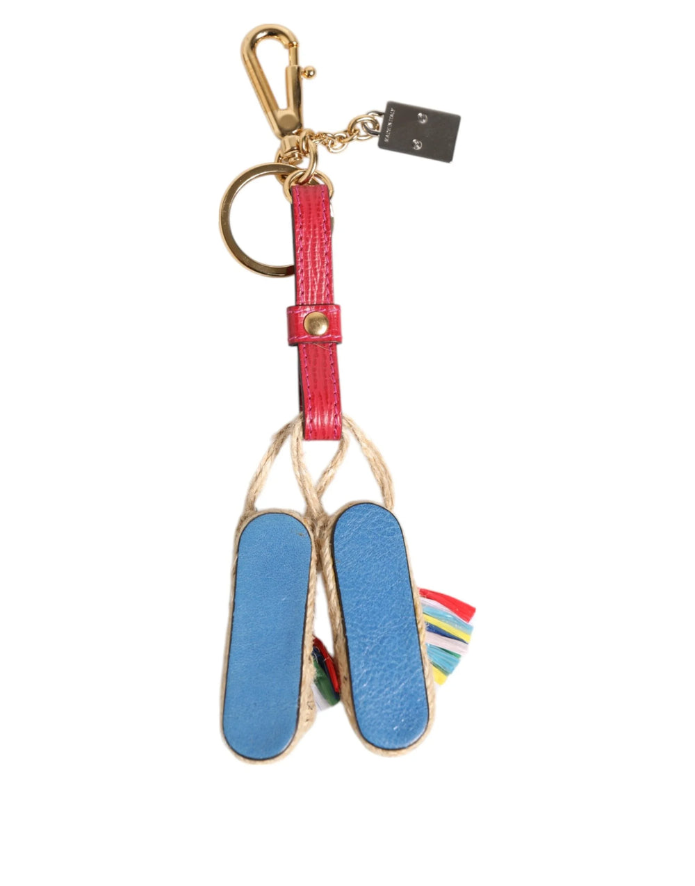 Dolce & Gabbana Red Yellow Mini Espadrille Style Charm Keychain Keyring - Keychains