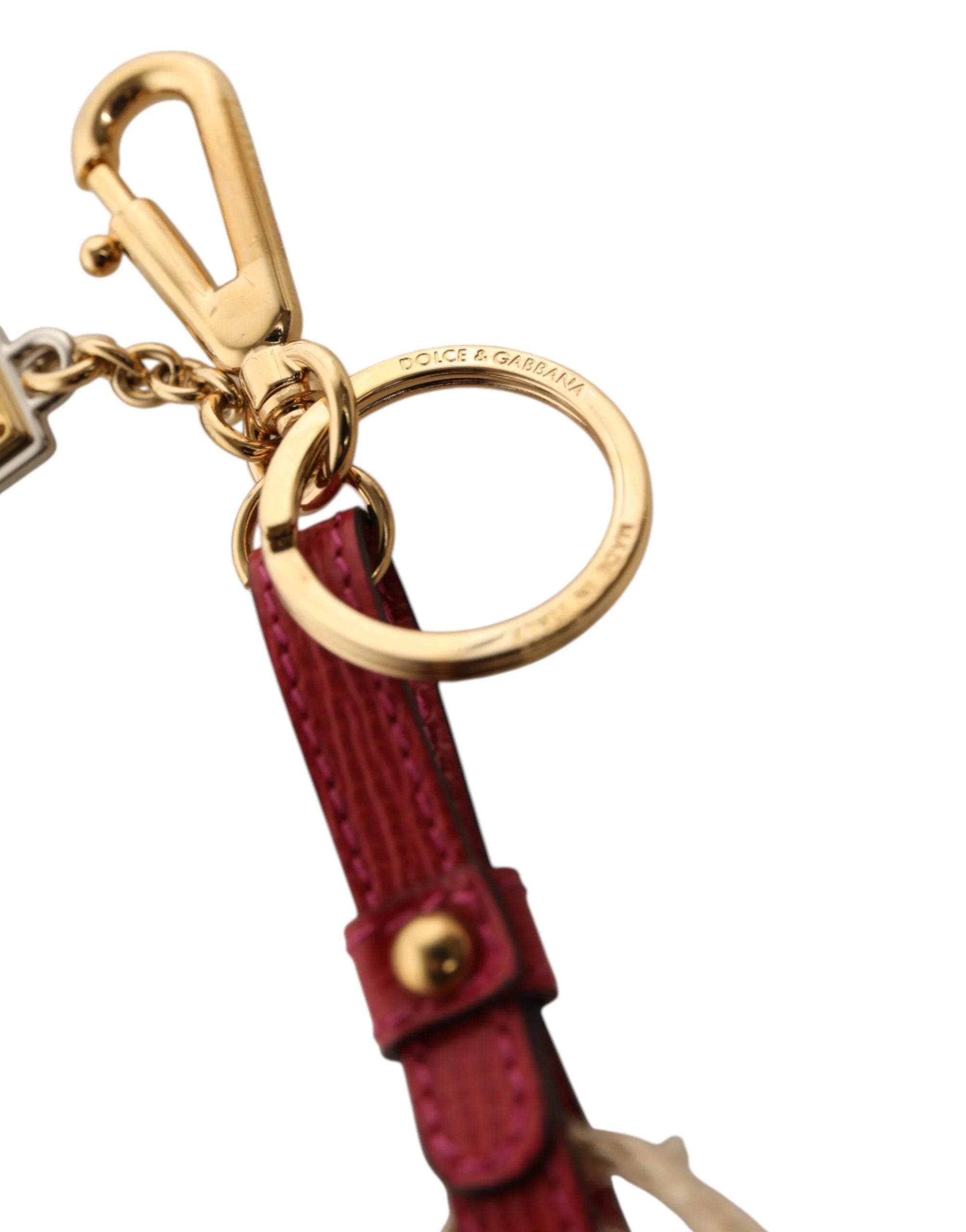 Dolce & Gabbana Red Yellow Mini Espadrille Style Charm Keychain Keyring - Keychains