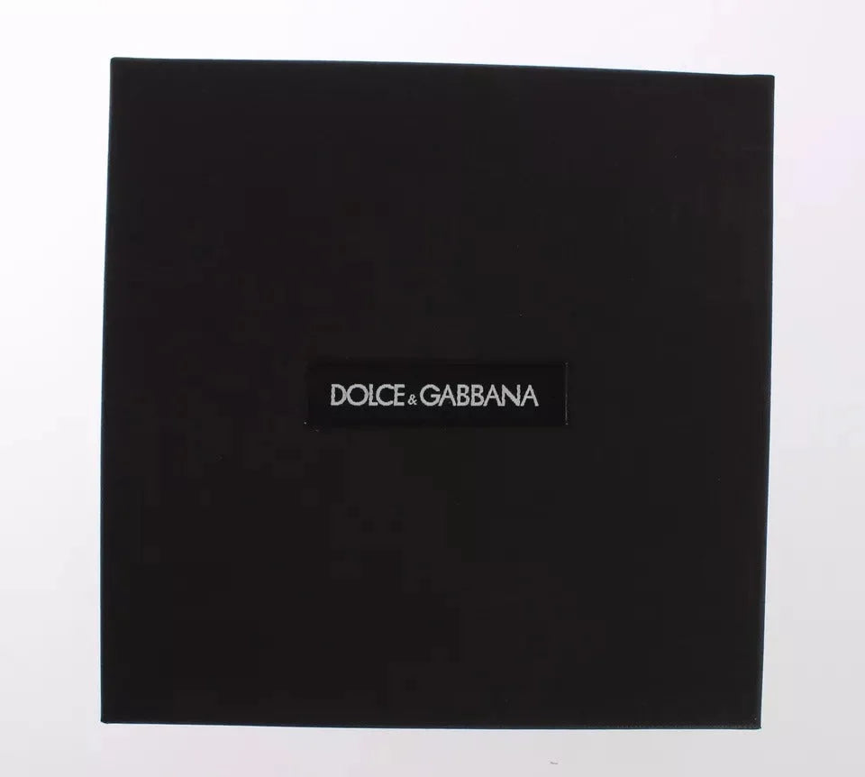 Dolce & Gabbana Red Yellow Raffia Leather Clasp Finder Keyring Keychain - Keychains