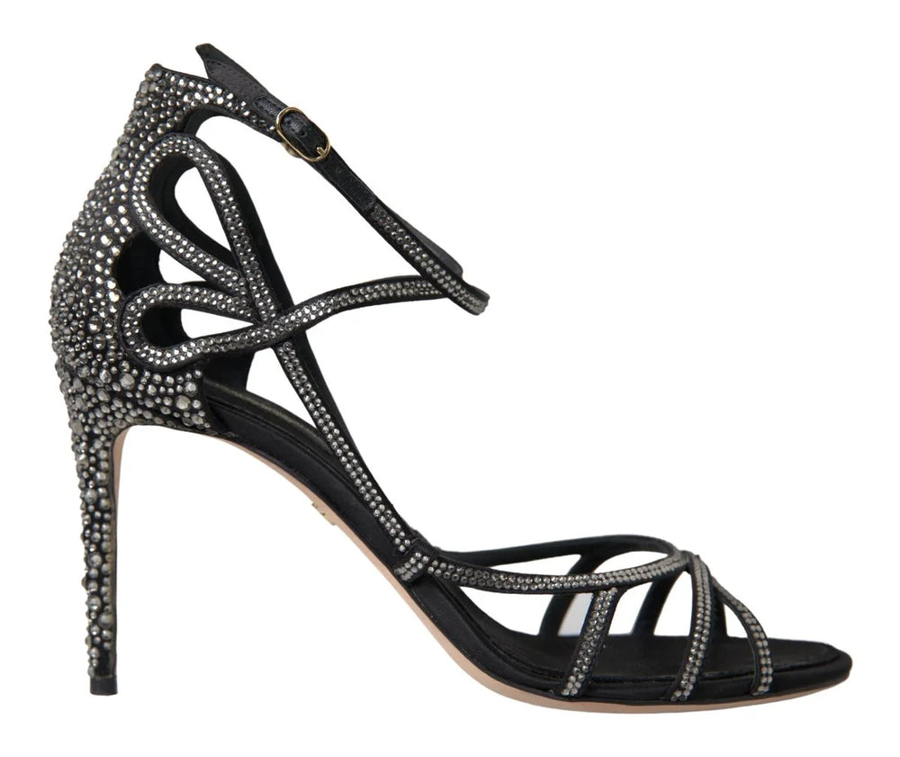 Dolce & Gabbana Rhinestone Stiletto Sandal Satin Shoes - EU40.5/US10