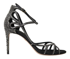 Dolce & Gabbana Rhinestone Stiletto Sandal Satin Shoes - EU40.5/US10