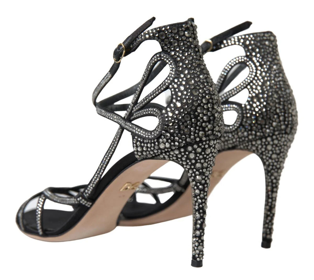 Dolce & Gabbana Rhinestone Stiletto Sandal Satin Shoes - EU40.5/US10