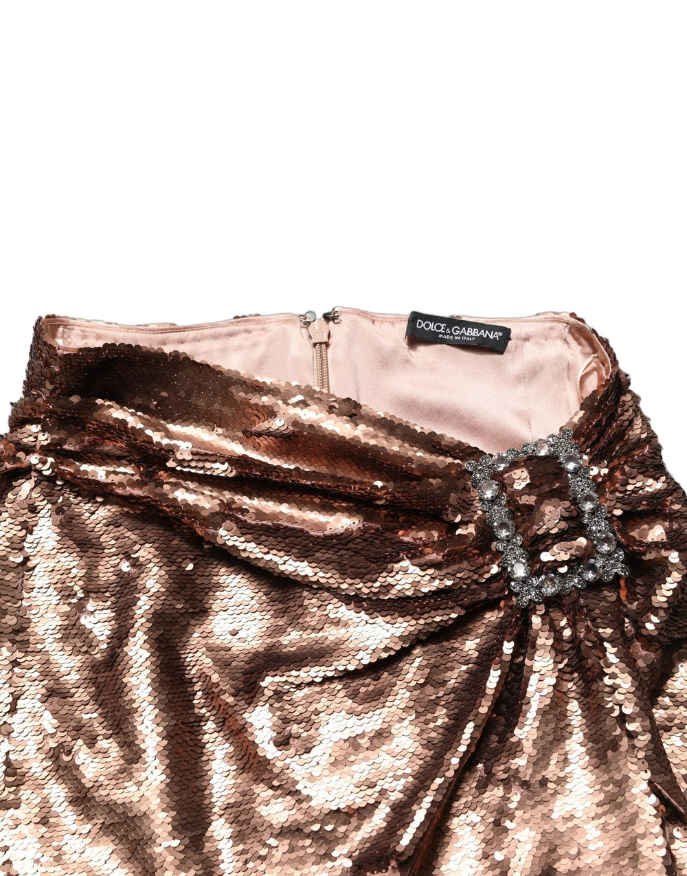 Dolce & Gabbana Rose Gold Embellished Sequinned Maxi Skirt - IT40|S