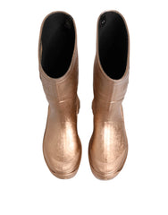Dolce & Gabbana Rose Gold Rubber Pull On Rain Boots Shoes - EU41/US10.5 - Boots