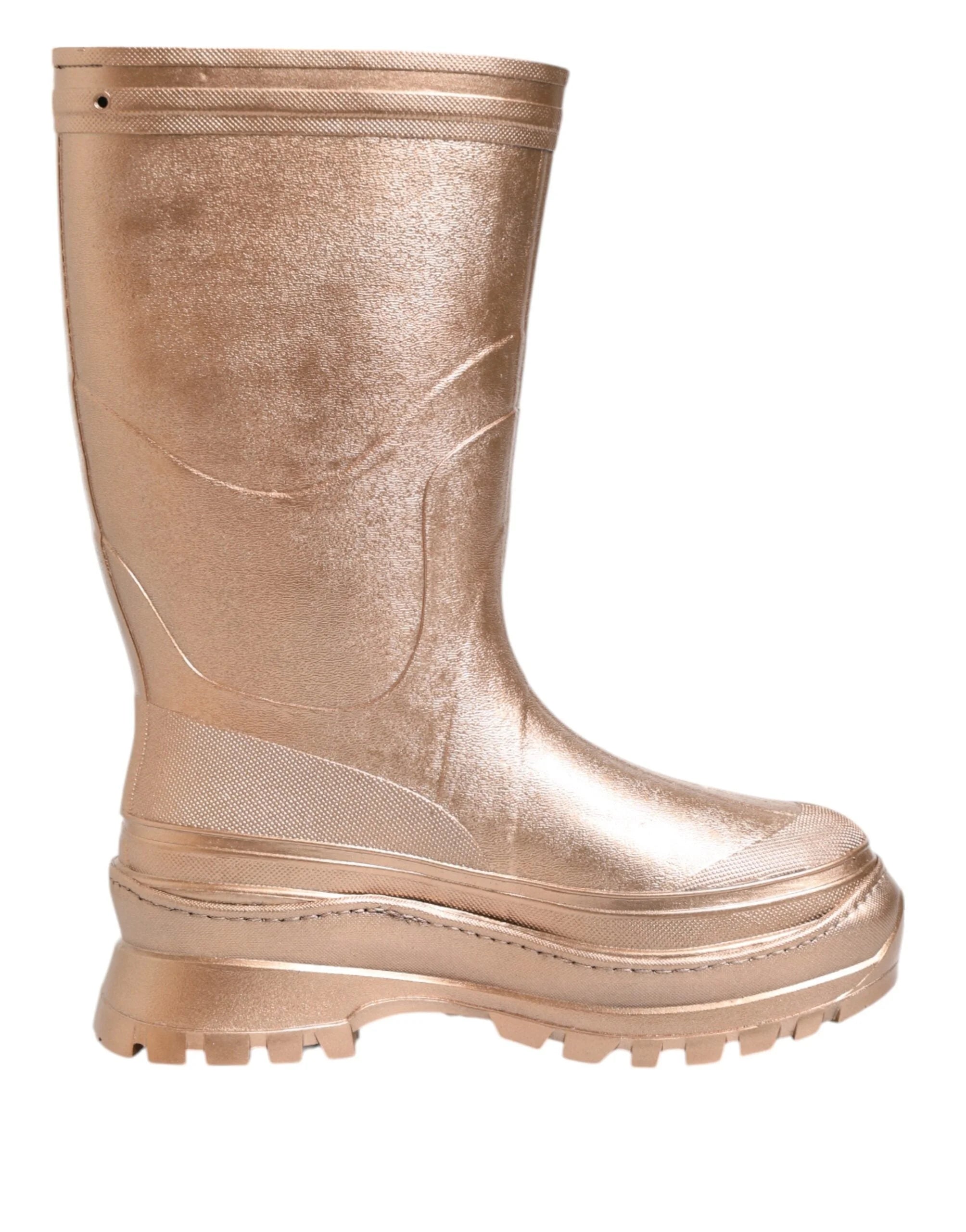 Dolce & Gabbana Rose Gold Rubber Pull On Rain Boots Shoes - EU41/US10.5 - Boots