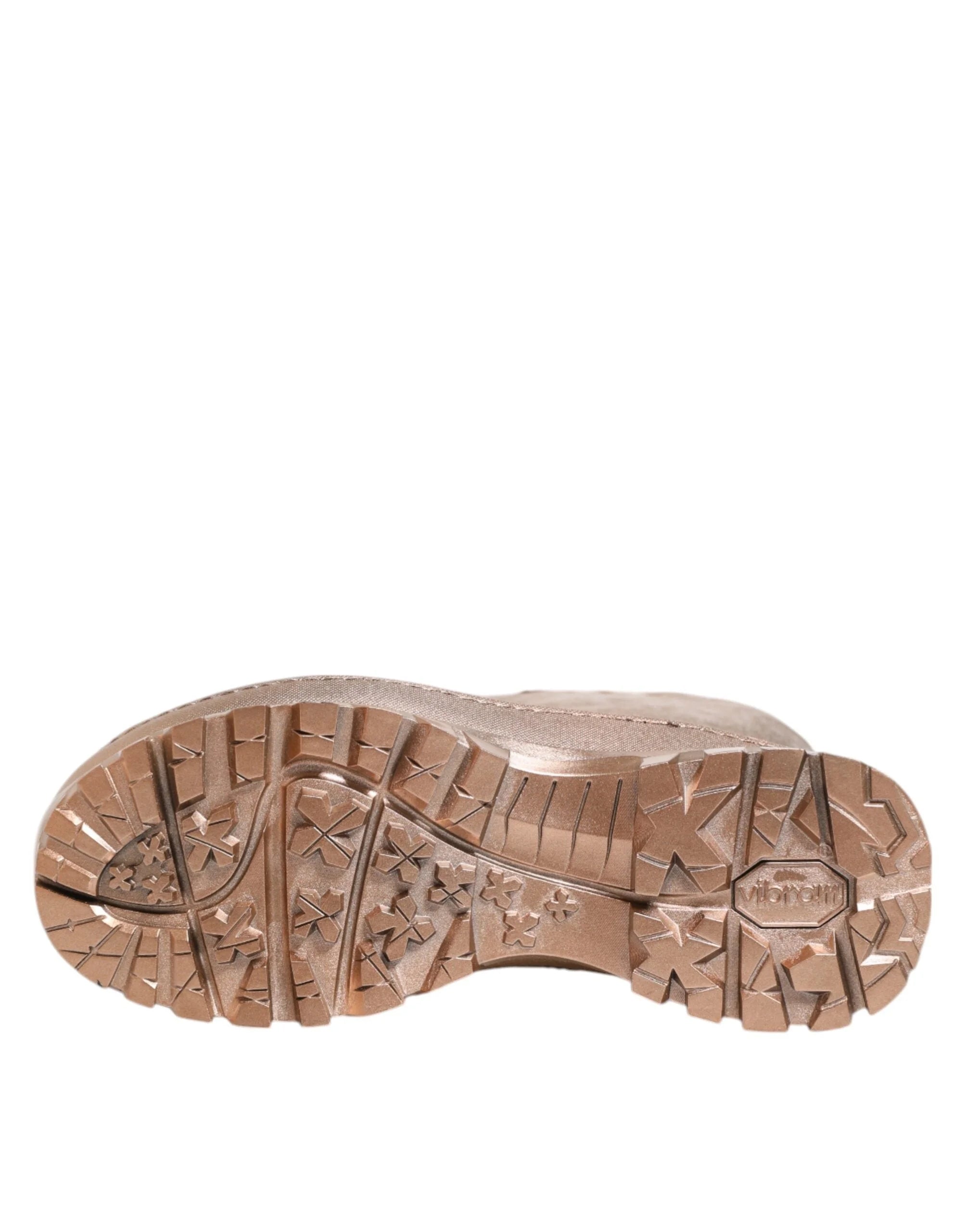 Dolce & Gabbana Rose Gold Rubber Pull On Rain Boots Shoes - EU41/US10.5 - Boots