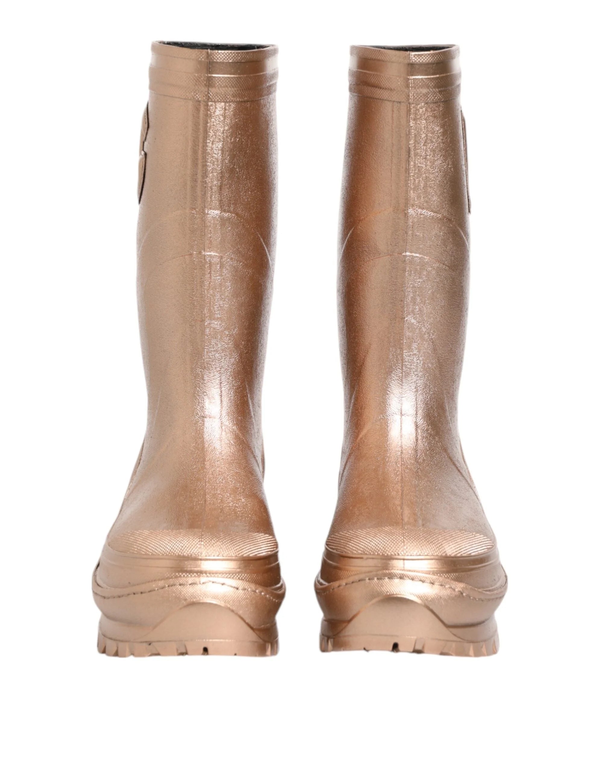 Dolce & Gabbana Rose Gold Rubber Pull On Rain Boots Shoes - EU41/US10.5 - Boots