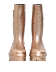 Dolce & Gabbana Rose Gold Rubber Pull On Rain Boots Shoes - EU41/US10.5 - Boots