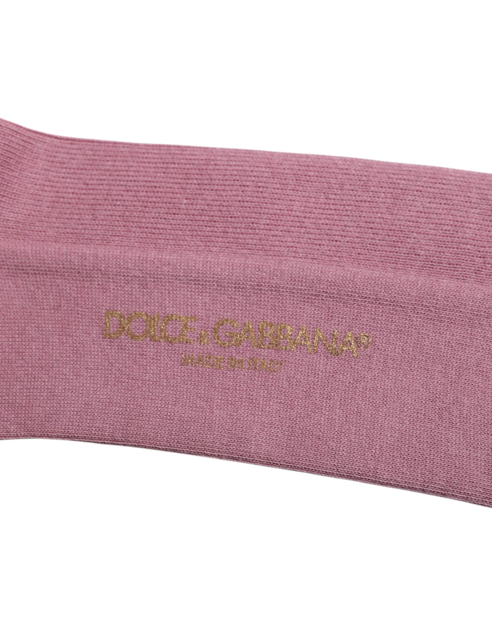Dolce & Gabbana Rose Pink Cotton Over The Calf Socks - L - Crew Socks