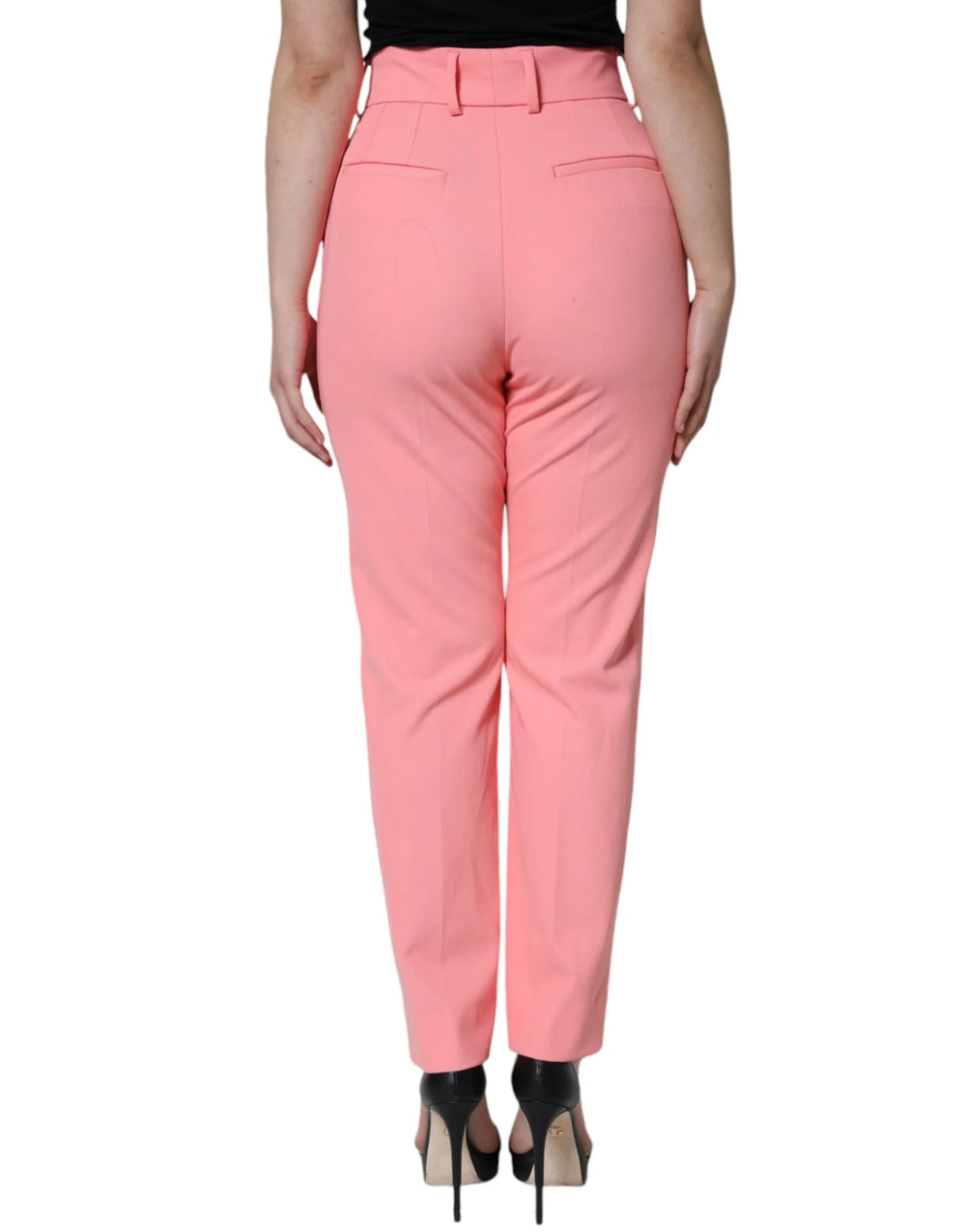 Dolce & Gabbana Rose Pink Polyester High Waist Tapered Pants - IT44 | L - Trousers