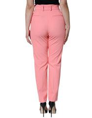 Dolce & Gabbana Rose Pink Polyester High Waist Tapered Pants - IT44 | L - Trousers