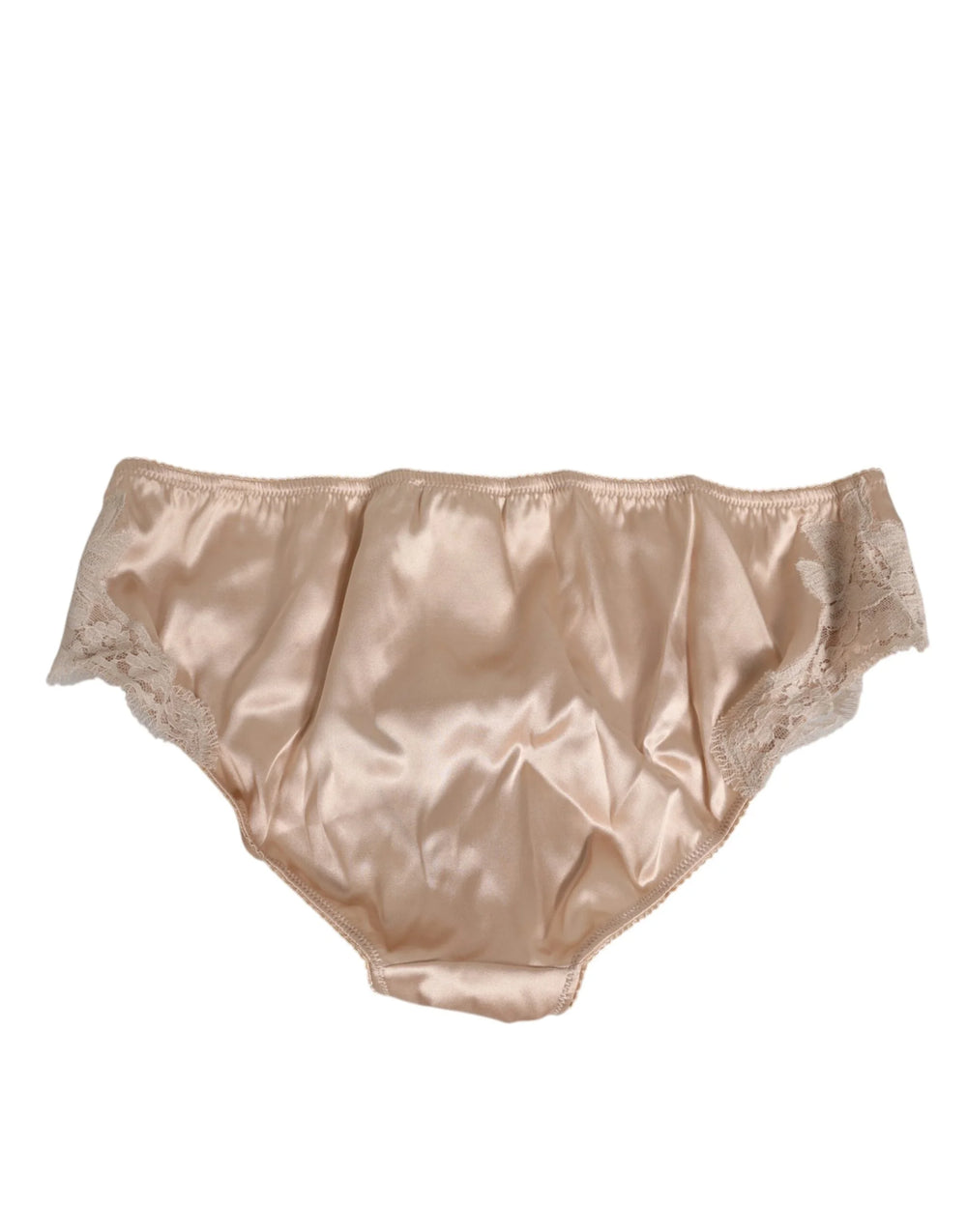 Dolce & Gabbana Rosy Beige Silk Satin Lace Trim Panty Underwear - IT4 | L - Briefs