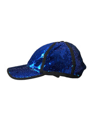 Dolce & Gabbana Royal Blue Sequin Baseball Hat Men - 58 cm|M - Baseball Caps