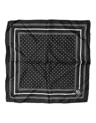 Dolce & Gabbana Scarf Black Poka Dot Men Square Handkerchief
