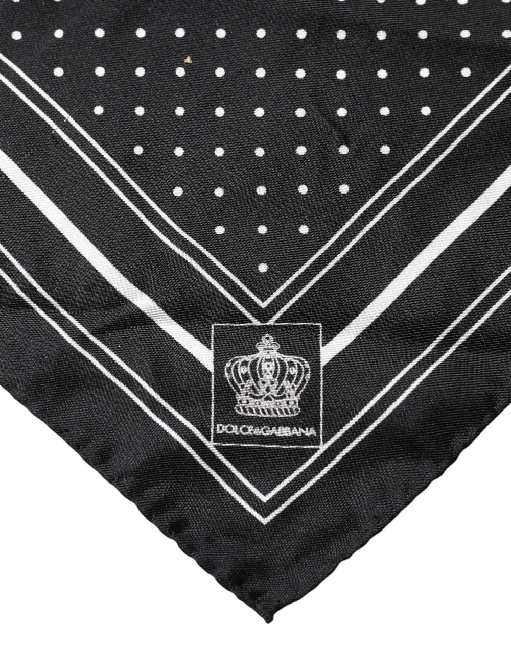 Dolce & Gabbana Scarf Black Poka Dot Men Square Handkerchief
